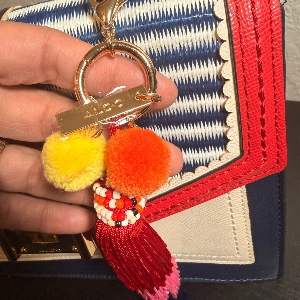 Aldo Navy and Red Striped Mini Bag - Picture 5 of 9